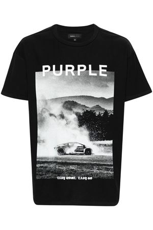 Black cotton T-shirt PURPLE BRAND | P101JBEG424BLACK